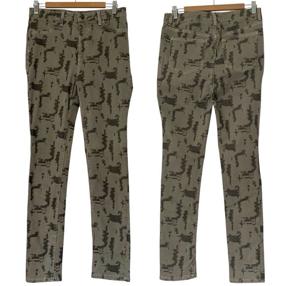 Free People Jeans 31 Gray Digital Camo Skinny High Rise Edgy Grunge Streetwear - Picture 3 of 13